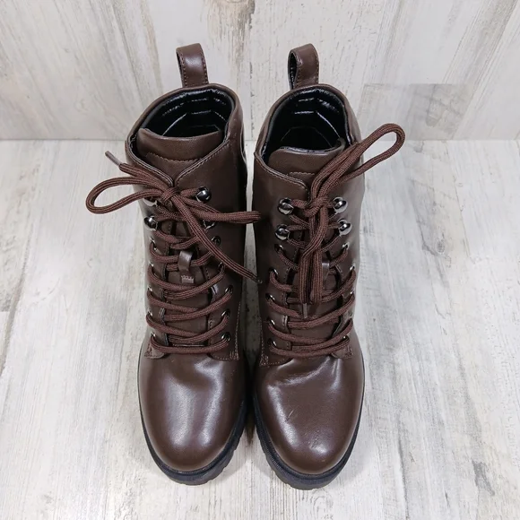 NEW Aerosoles Women's Esen Combat/Fashion Comfortable Brown Ankle Boots #765